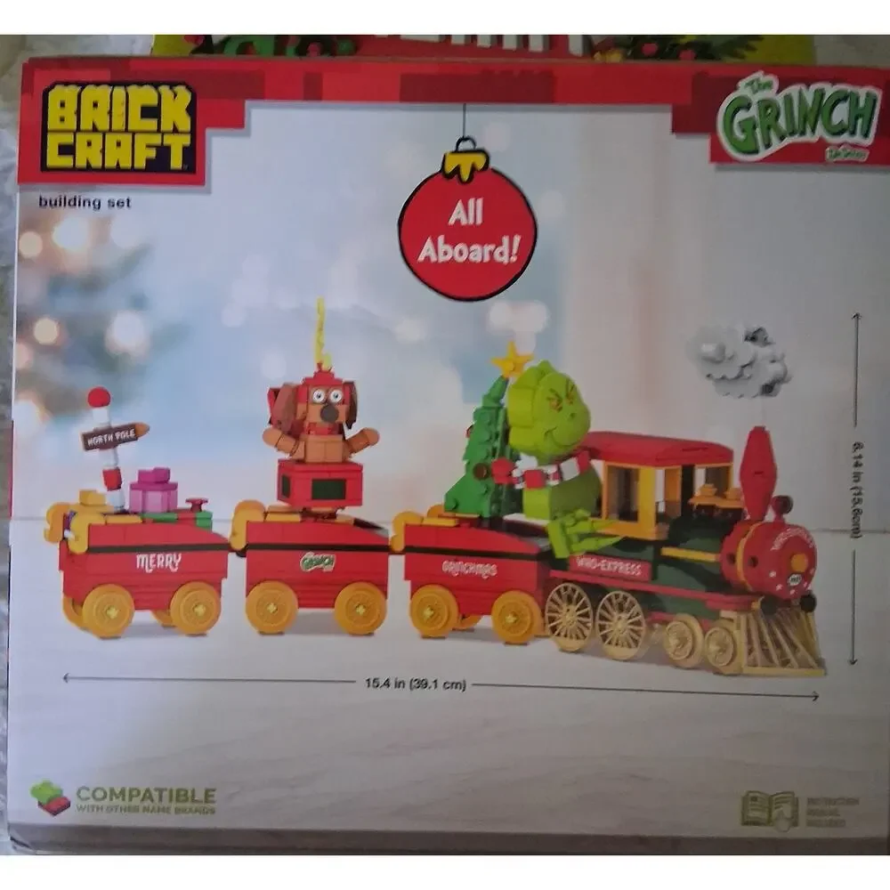 BRICK CRAFT The Grinch Building Sets - Merry Grinchmas Sign & Who-Express Train